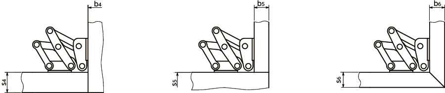HNNVSステンレス大型スライドヒンジ - 90°開き