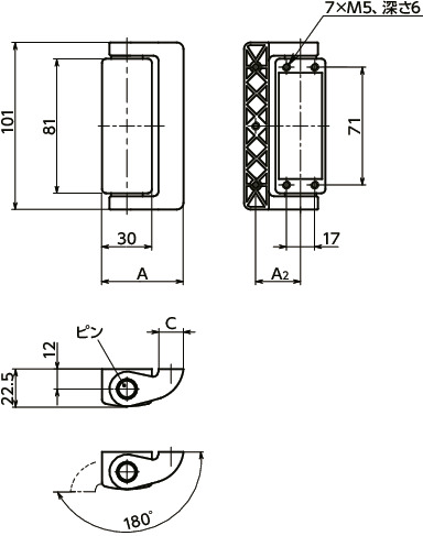 HNSW-N-49-101｜メタルヒンジ A 49｜NBK【鍋屋バイテック会社】