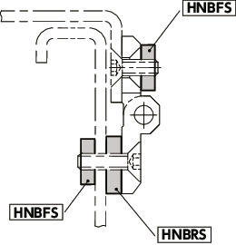 HNBRSヒンジ用プレート - 貫通穴タイプ