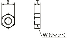 SPC-N-WH(INCH)樹脂六角ナット（PC / インチねじ）寸法図