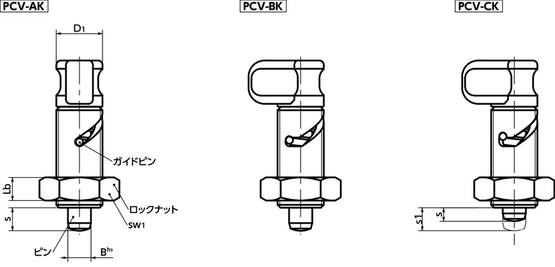 PCV-6-A｜インデックスプランジャ - レバータイプ ロックナット