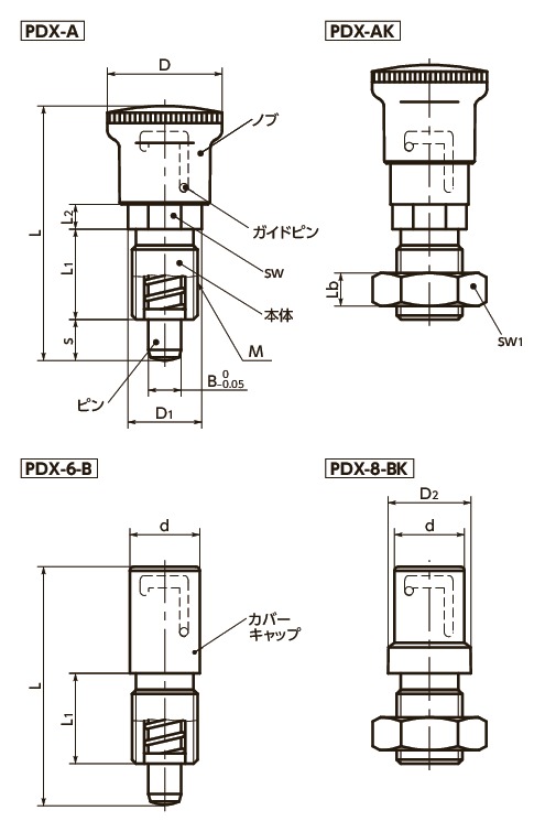 日本全国送料無料商品 特集 PDX_インデックスプランジャ - ロック機構つき|NBK【鍋屋 接合金具