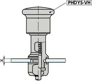 PHDYS-VHインデックスプランジャ - ロック機構つき - ハイジェニックデザイン - 薄板用