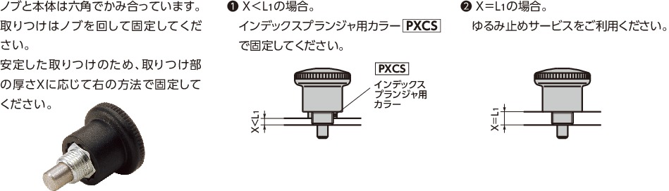 PHXS-4-5-A｜インデックスプランジャ - コンパクトタイプ M(細目