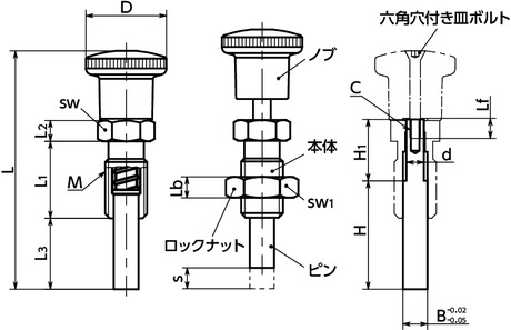 PLAXSインデックスプランジャ寸法図