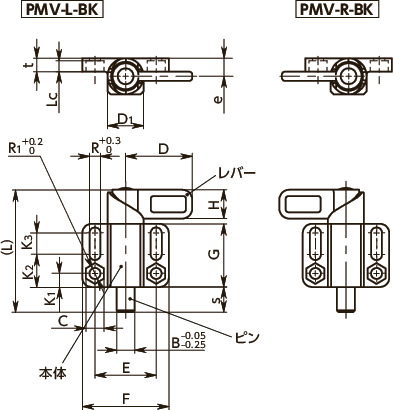 PMV_フランジつきインデックスプランジャ - レバータイプ|NBK【鍋屋