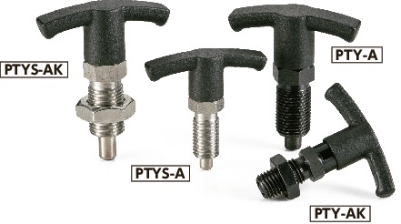 PTYS-6-6-AK｜インデックスプランジャ - ロック機構つき - T字