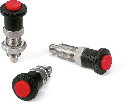 PXBS-8-8-A｜インデックスプランジャ - 操作ボタンつき ロックナットの