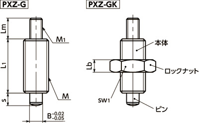 PXZ-8-GK｜インデックスプランジャ - ノブなしタイプ ロック