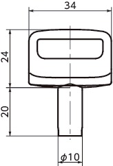 PCX-Kインデックスプランジャ用専用キー寸法図