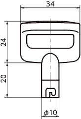 PDX-Kインデックスプランジャ用専用キー寸法図