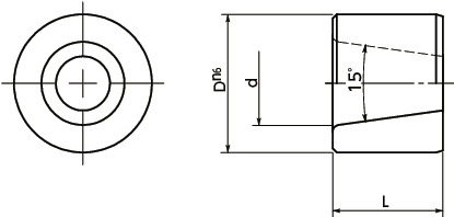 PIC-Aインデックスプランジャ用ブシュ - テーパ穴タイプ寸法図