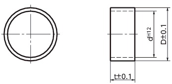 PXCSインデックスプランジャ用カラー寸法図