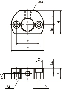 PXV-Wインデックスプランジャ用取りつけ治具寸法図