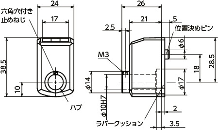 RDMデジタルポジションインジケータ寸法図