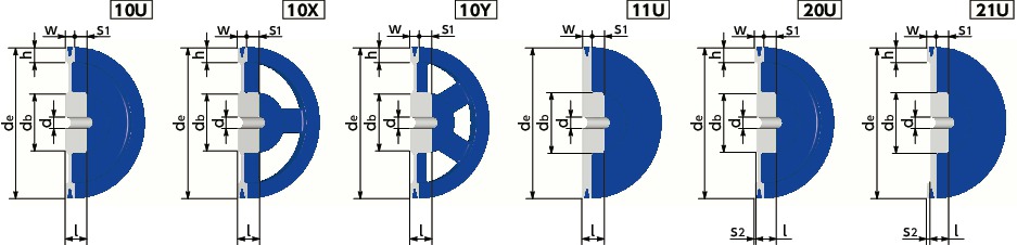 JIS-B-1JIS Vプーリー - B・BX適用寸法図