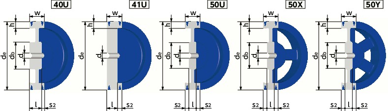 JIS-B-5JIS Vプーリー - B・BX適用寸法図