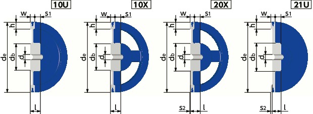 JIS-C-1JIS Vプーリー - C・CX適用寸法図