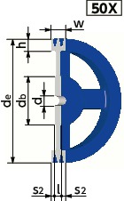 JIS-C-2JIS Vプーリー - C・CX適用寸法図