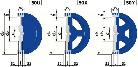 JIS-C-3JIS Vプーリー - C・CX適用寸法図
