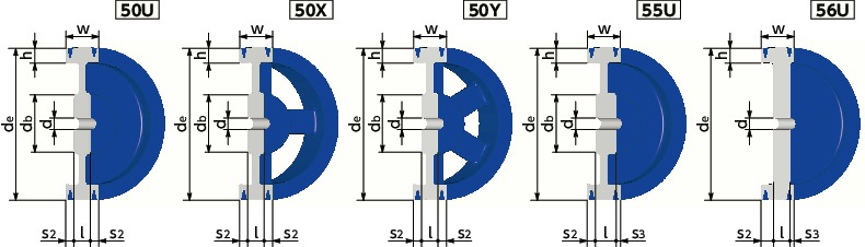 JIS-C-5JIS Vプーリー - C・CX適用寸法図