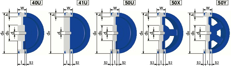 JIS-C-6JIS Vプーリー - C・CX適用寸法図