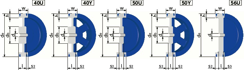 JIS-D-5JIS Vプーリー - D・DX適用寸法図