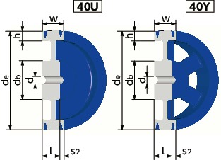 JIS-D-8JIS Vプーリー - D・DX適用寸法図