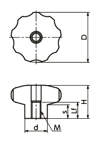 KEHS-K-HPステンレスハンドノブ寸法図