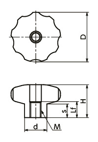 KEHS-Kステンレスハンドノブ寸法図