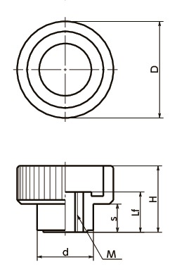 KIFプラスティックミニノブ寸法図