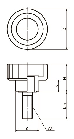 KIMプラスティックミニノブ寸法図