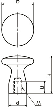 KMPF-TZBメタルプルノブ寸法図