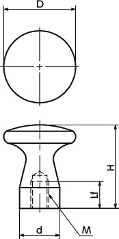 KMPFS-HPメタルプルノブ寸法図