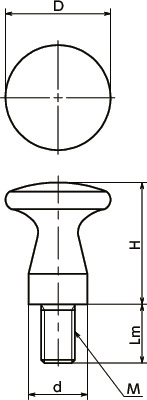 KMPMS-HPメタルプルノブ寸法図