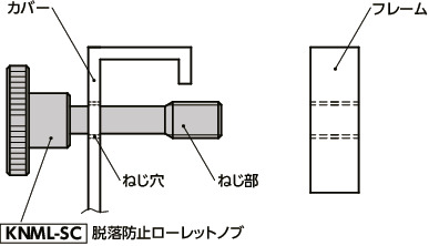 KNML-SC脱落防止ローレットノブ - SUS316L相当