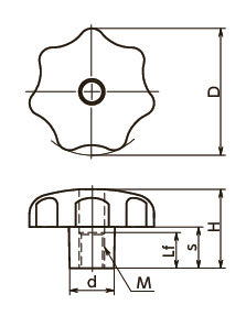 KSFA-K-MTセブンロブノブ寸法図