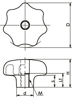KSFS-K-A4-HPセブンロブノブ寸法図