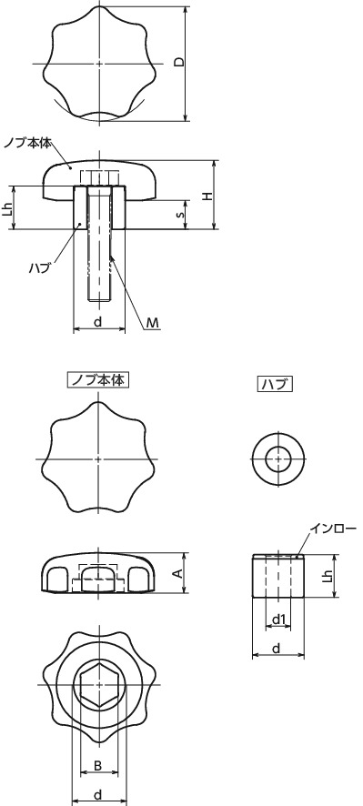 KSKAメタルスーパーノブ寸法図
