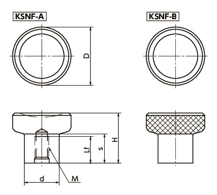 KSNFメタルスモールノブ寸法図