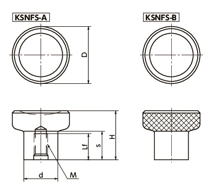 KSNFSメタルスモールノブ寸法図