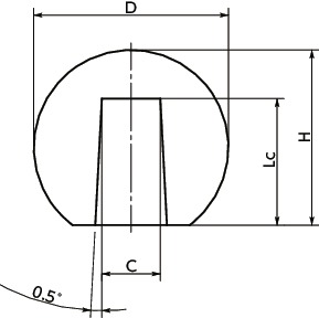 KSTセルフロックプラスティックボール寸法図
