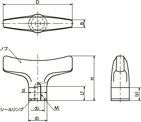 KTEFS-A4-HP-HD-HT字ノブ - ハイジェニックデザイン 