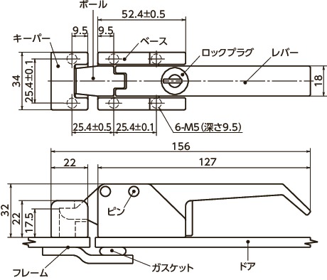 A7-10-352-30｜オーバーセンタードローラッチ キーロック あり