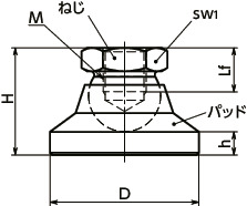 FCFSSレベリングアジャスタ（めねじ） 寸法図