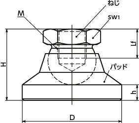 FDFレベリングアジャスタ（めねじ） 寸法図