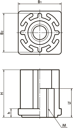 FJSスクウェアジョイント寸法図