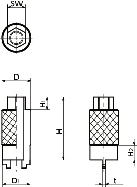 FLEM-Wレべリングエレメント専用レンチ寸法図