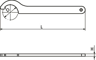 FLS-Wレベリングセット専用フックスパナ寸法図