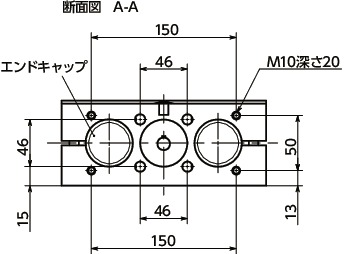 GN491-50アクチュエータ-ダブルチューブタイプ寸法図